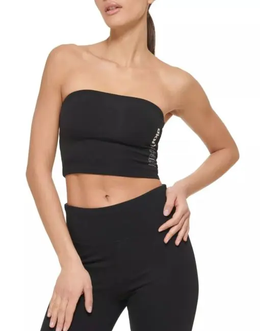 DKNY Sport Women's Exploded Sport Outline Logo Tube Top Black Size Large