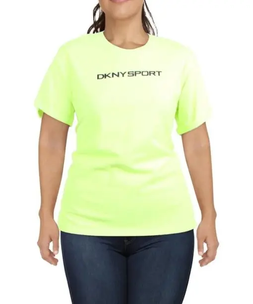 DKNY Sport Womens Green Crewneck Cotton Tee T-Shirt Top Plus Size 1X