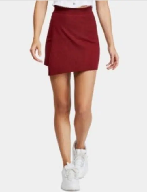 Free People Womens Maroon Mini Faux Wrap Skirt Size M