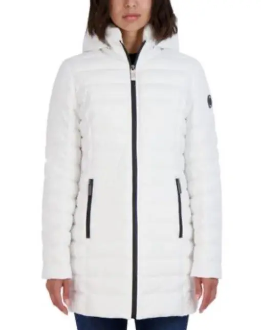 Nautica Stretch Hooded Puffer Coat S