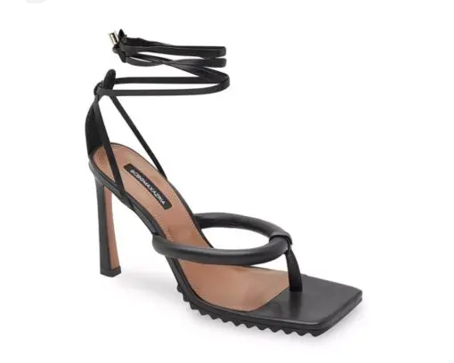 BCBGMAXAZRIA Pelia Lace-up Thong Dress Sandal Black