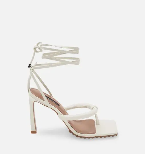 BCBGMAXAZRIA Pelia Lace-up Thong Dress Sandal Optic White - Image 2