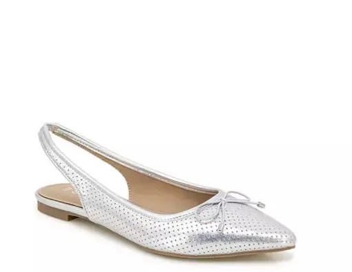 Esprit Petria Slingback Silver Metallic Flat 9M