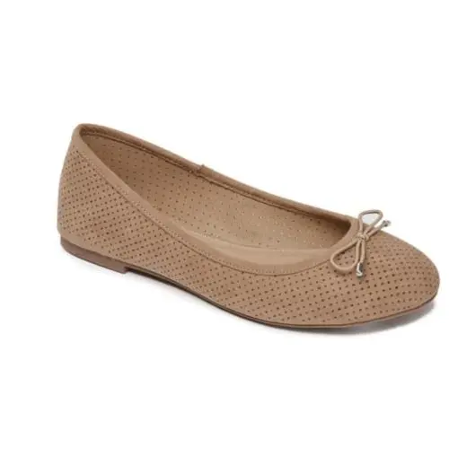 Esprit Orly Womens Perforated Slip on Flats Taupe 6