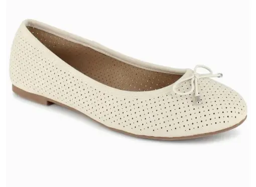 Esprit Orly Womens Perforated Slip on Flats Bone 6