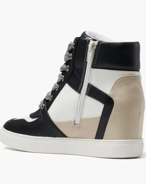 BCBGeneration Women's Jansy High-Top Wedge Sneakers black/Bright White 6 - Image 2