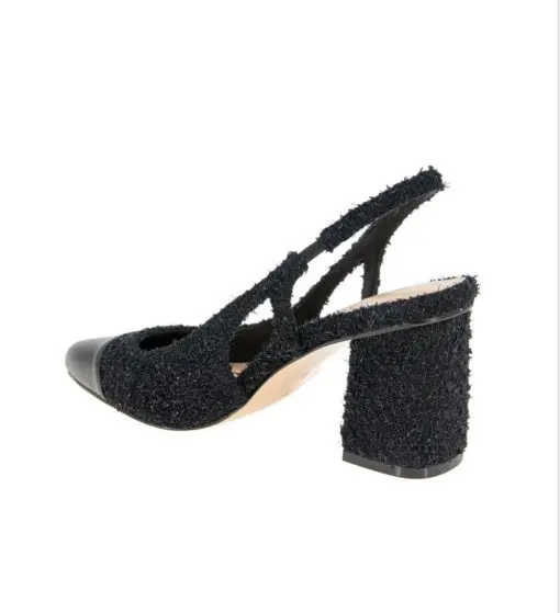 BCBGeneration Women's Darrin Cap Toe Slingback Heeled Pumps - Black/Black Boucle 9 - Image 2