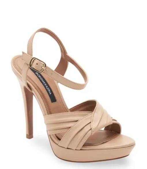 BCBGMAXAZRIA Ravil Platform Sandal Almond 9