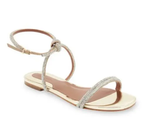 BCBGMAXAZRIA Trixi Flat Sandal Platino 5.5