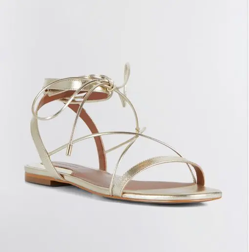 BCBGMAXAZRIA Tabbi Ankle Wrap Sandal Platino