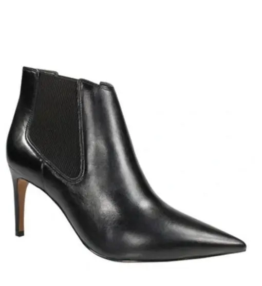 BCBGMAXAZRIA Lila Pointed Toe Leather Bootie Black 9