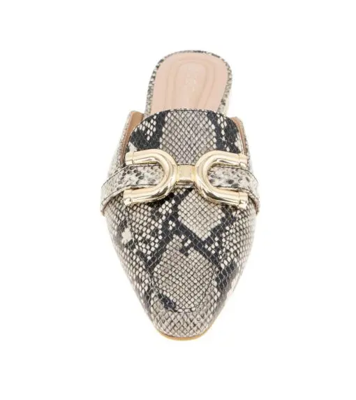 BCBGeneration Women's Tara Buckle Mule Flats - Natural Snake 9 - Image 2