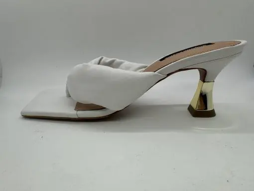 BCBGMAXAZRIA Fiona Optic White Leather Sandal Heel - Image 2