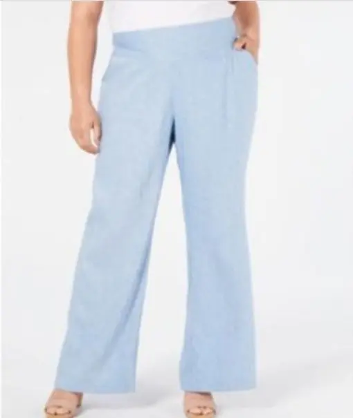 Inc Womens Light Blue Wide Leg Pants Plus 16W -