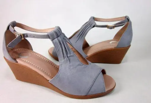 JOURNEE COLLECTION WOMEN'S KEDZIE WEDGE SANDALS, GREY,US SIZE 10 MEDIUM, NEW