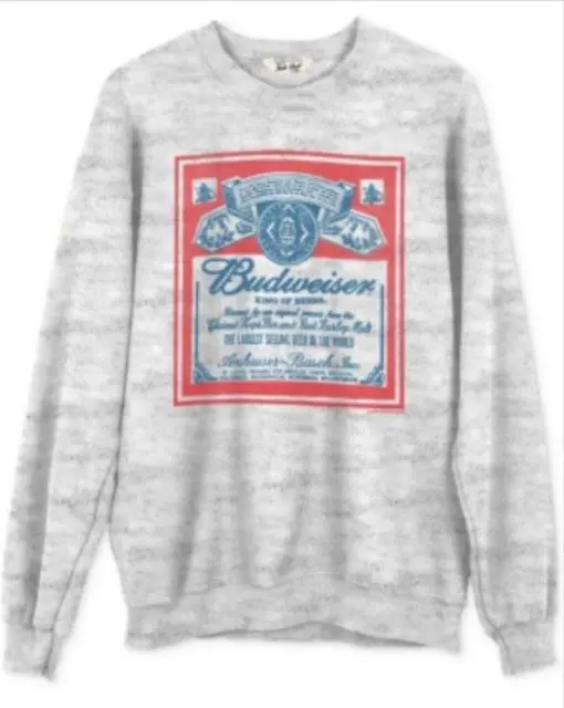 Junk Food Cotton Budweiser Graphic Sweatshirt S