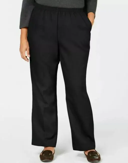 Karen Scott Pants Plus Size 2X Deep Black Pull On Pockets Comfort Elastic Waist