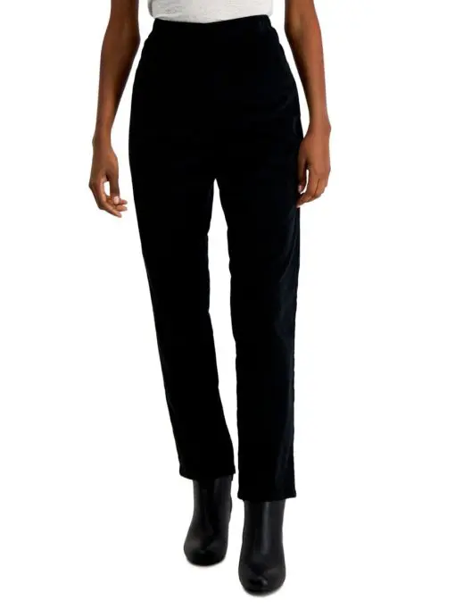 Karen Scott Petite Mid-Rise Pull-on Corduroy Pants, Deep Black SIZEPet/Med