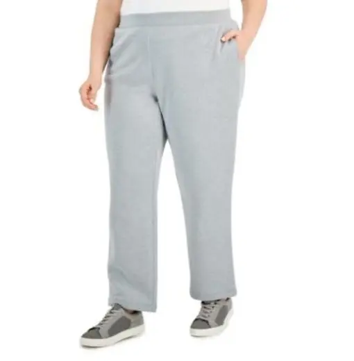 Karen Scott Plus Size Fleece Pants, - Smoke Grey Heather SIZE3X