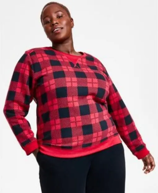 Karen Scott Plus Size Printed Sweatshirt,  New Red Amore SIZE 1X