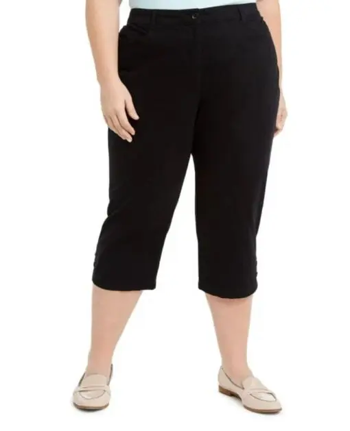 Karen Scott Womens Plus Stretch Tummy Control Capri Pants 18W