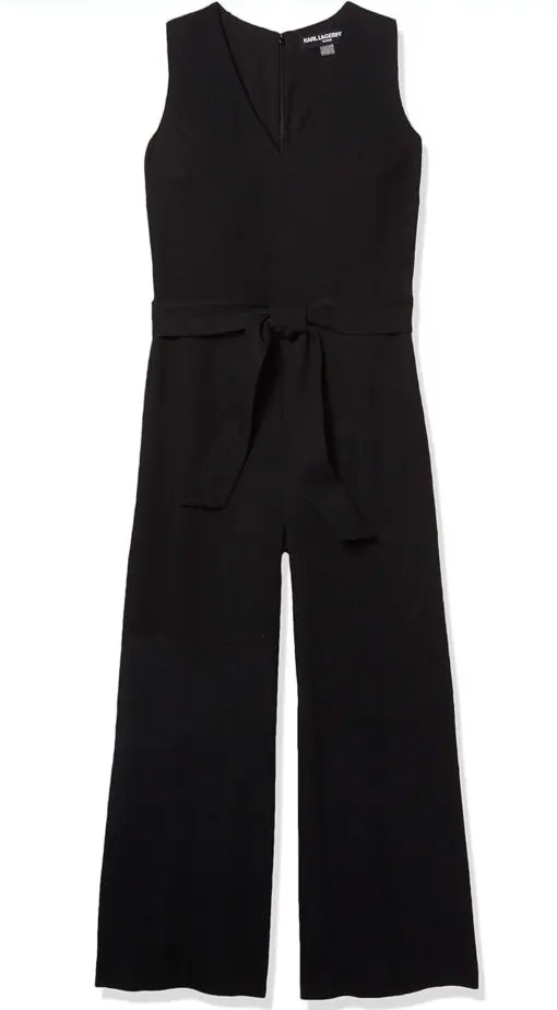 Karl Lagerfeld Paris womens Cropped Jumpsuit With Self Belt 18