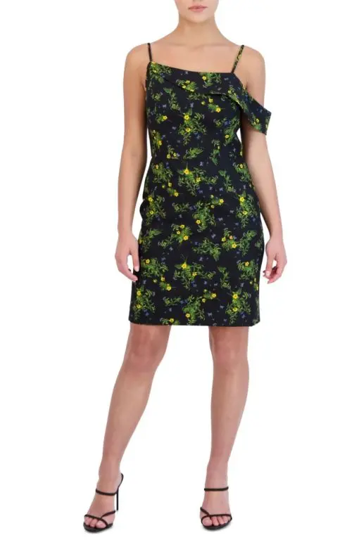 Landry Womens Floral Print Mini Sheath Dress 4