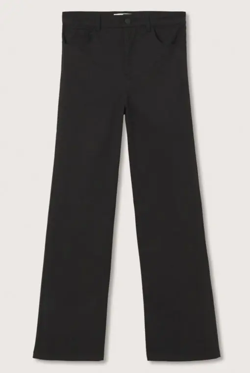 Mango Women's Straight Cotton Pants - Black 6