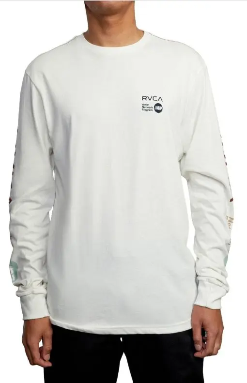 Men's Rvca Anp Long Sleeve Tee, Size Large - Ivory L