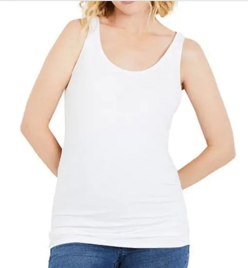 Motherhood Maternity Side Ruched Scoop Neck Maternity Tank Top - White L