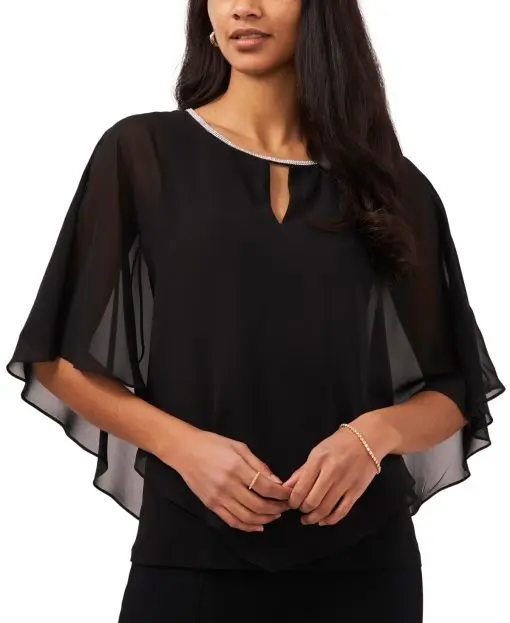 Msk Embellished Overlay Top - Black XL