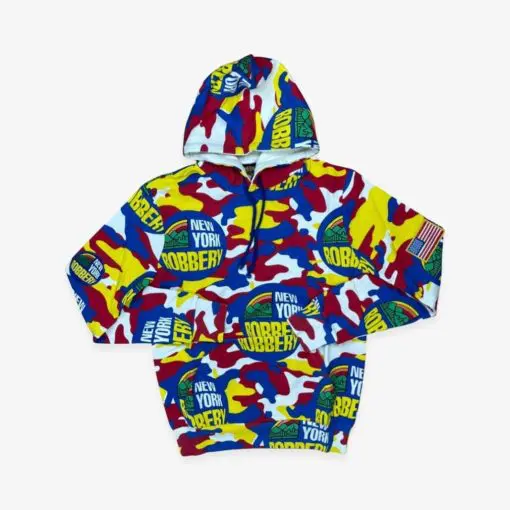 New York Robbery 'Lotto' Hooded Sweatshirt Multi-Color Camo XXXL