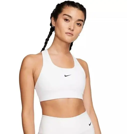 Nike Swoosh Women's Medium Support Padded White Sports Bra XS