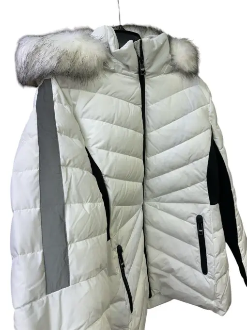 MICHAEL Michael Kors Active Faux Fur Trim Stand Collar Quilted Puffer Coat XL - Image 3