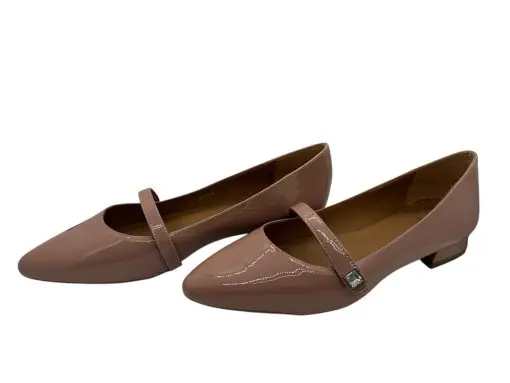 Aquatalia Priya Pointed Patent Mary Jane Flats Nude Pink 7.5 - Image 2