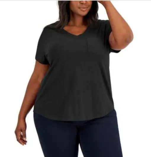 Style & Co Plus Size Classic V-Neck T-Shirt,  2X