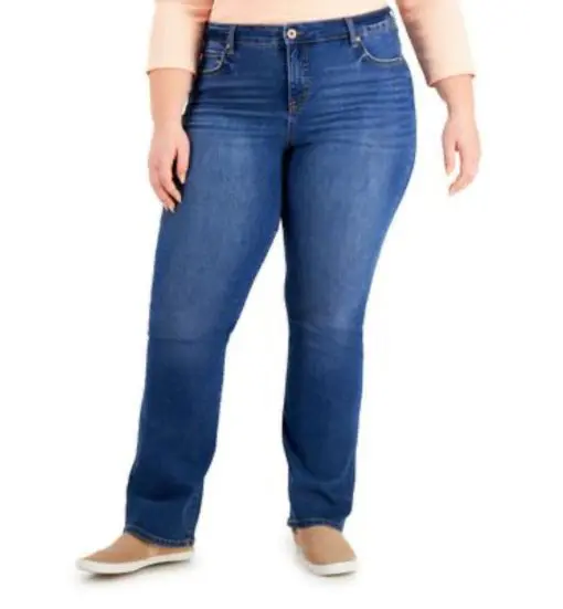 Style & Co Plus Size Highrise Bootcut Denim Jeans, Summertime Blue SIZE 22W