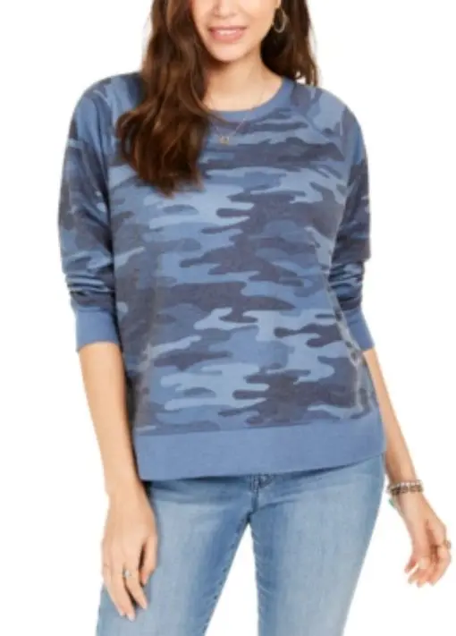 Style & Co Women's Camo Sweatshirt - L