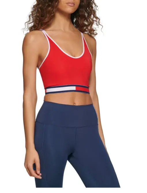 Tommy Hilfiger Sport Women's Seamless Low-Impact Sports Bra - Rich Red SIZEsmall