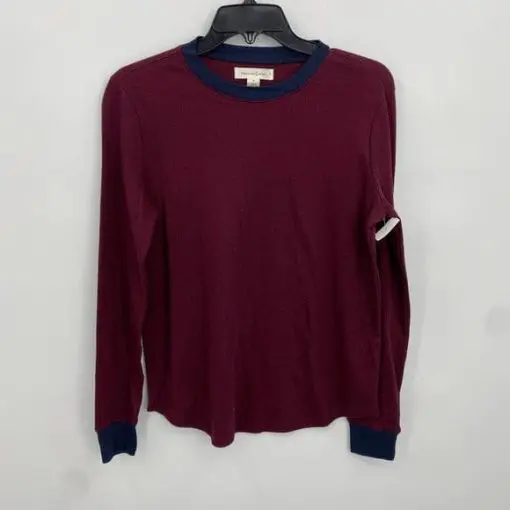 Treasure & Bond Women's Crew Neck Thermal Burgundy XXS