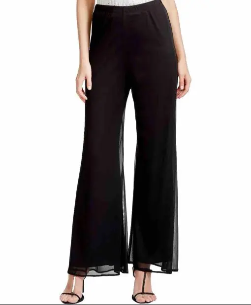 Wide-Leg Mesh-Overlay Pant Roz & Ali dress barn XS