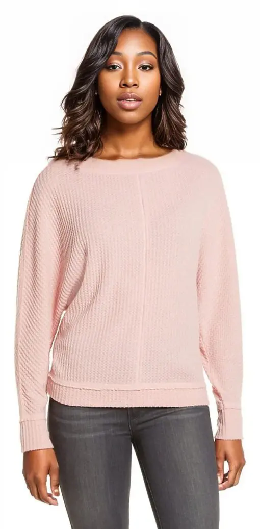 Women's Caslon Dolman Sleeve Thermal Top, Size Medium - Pink M