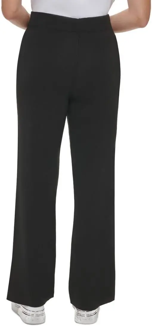 Calvin Klein Women's High Rise Wide Leg Pants - Black - Size L - Image 2