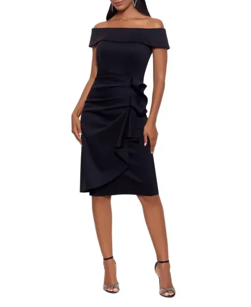 XSCAPE Womens Ruched Off-the-Shoulder Bodycon Dress size 6