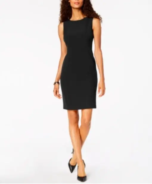 Kasper Women's Crew-Neck Sheath Dress - Black size 8