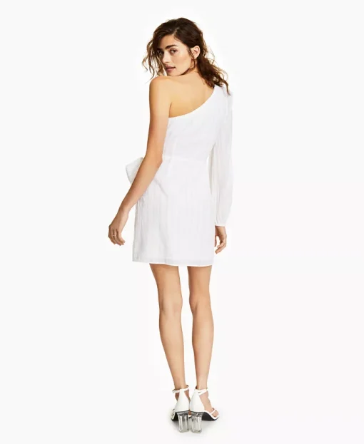 Bar III White One Shoulder Mini Dress - XXL - Party Dress - Image 2