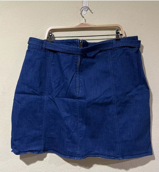 Rachel Rachel Roy Waist Tie Belted Stretch Skirt Blue Denim Women Plus Sz 22W - Image 2