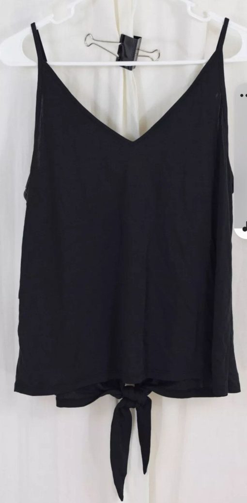 Kensie Black Button Front Tank Top, Large, Women's Sleeveless Top - Image 3