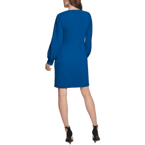 DKNY Womens Long-Sleeve Surplice-N Deep Ocean 4 - Image 3