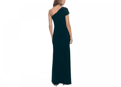 Betsy Adam Asymmetric Gown Forest 4 - Image 3